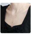 A Rose Designed Gold Plated Silver Necklace SPE-3174n-GP